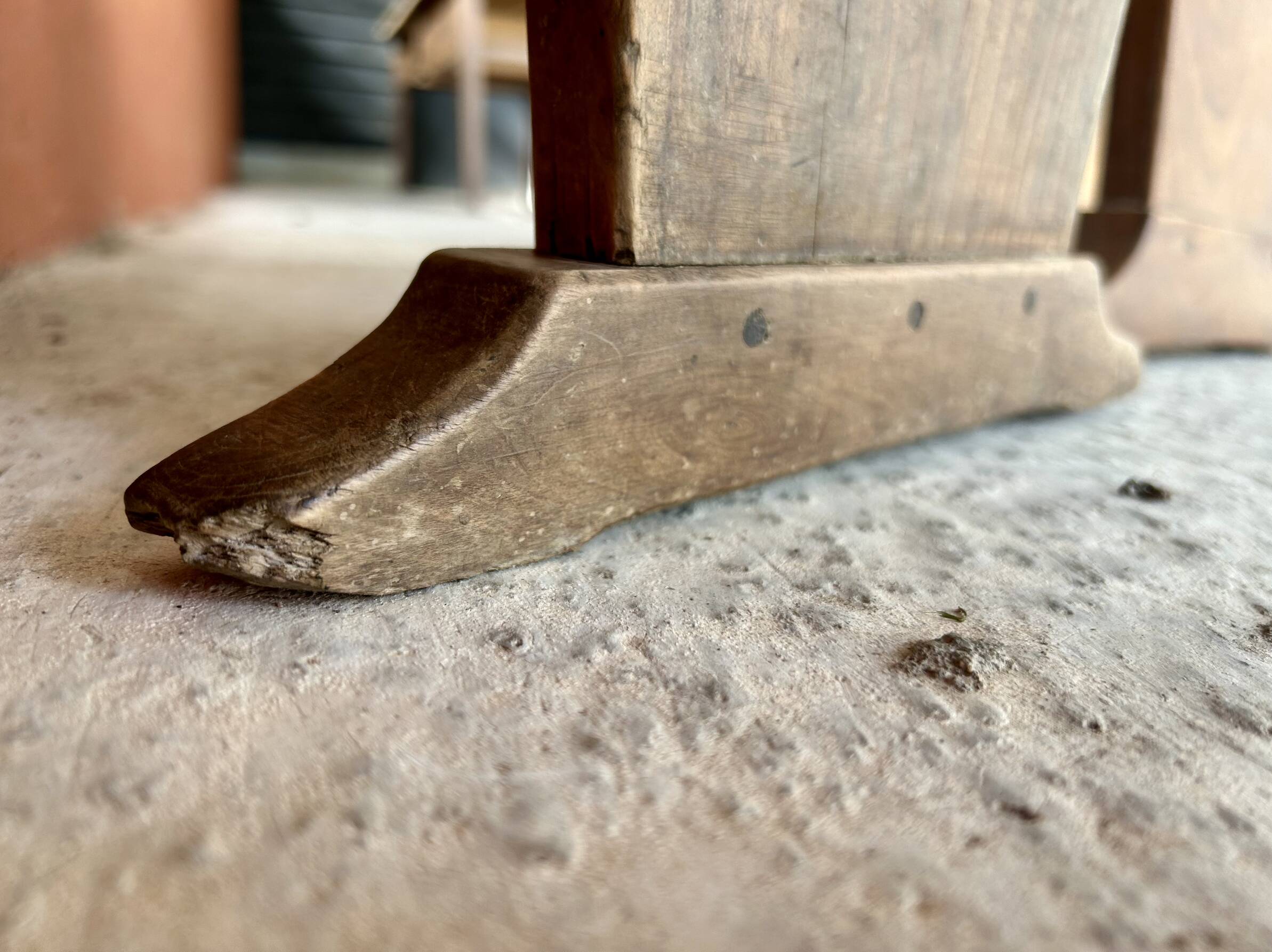 Pair of wooden farm benches