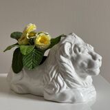 Cache pot lion en céramique