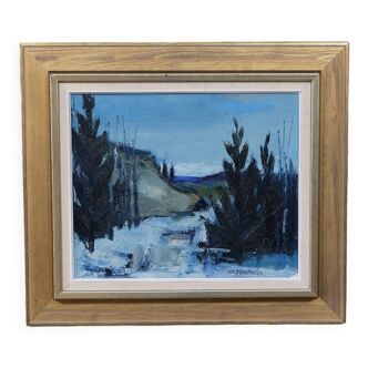 Nils ingvar walterström (1929-1988), swedish modern painting, 1960s, oil on canvas, framed