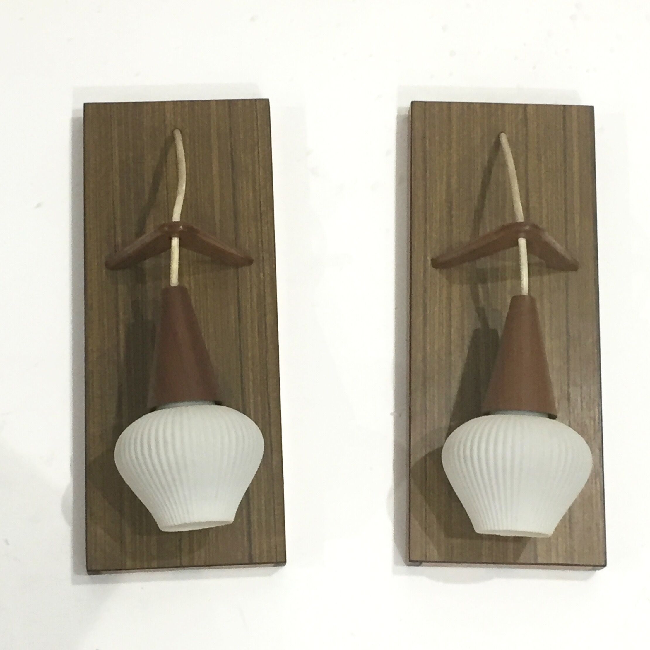 Pair of scandinavian wall lamps boomerang