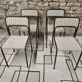 Set of 4 vintage stackable chairs 1980
