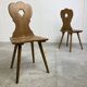 Vintage oak brutalist chairs, 1960s