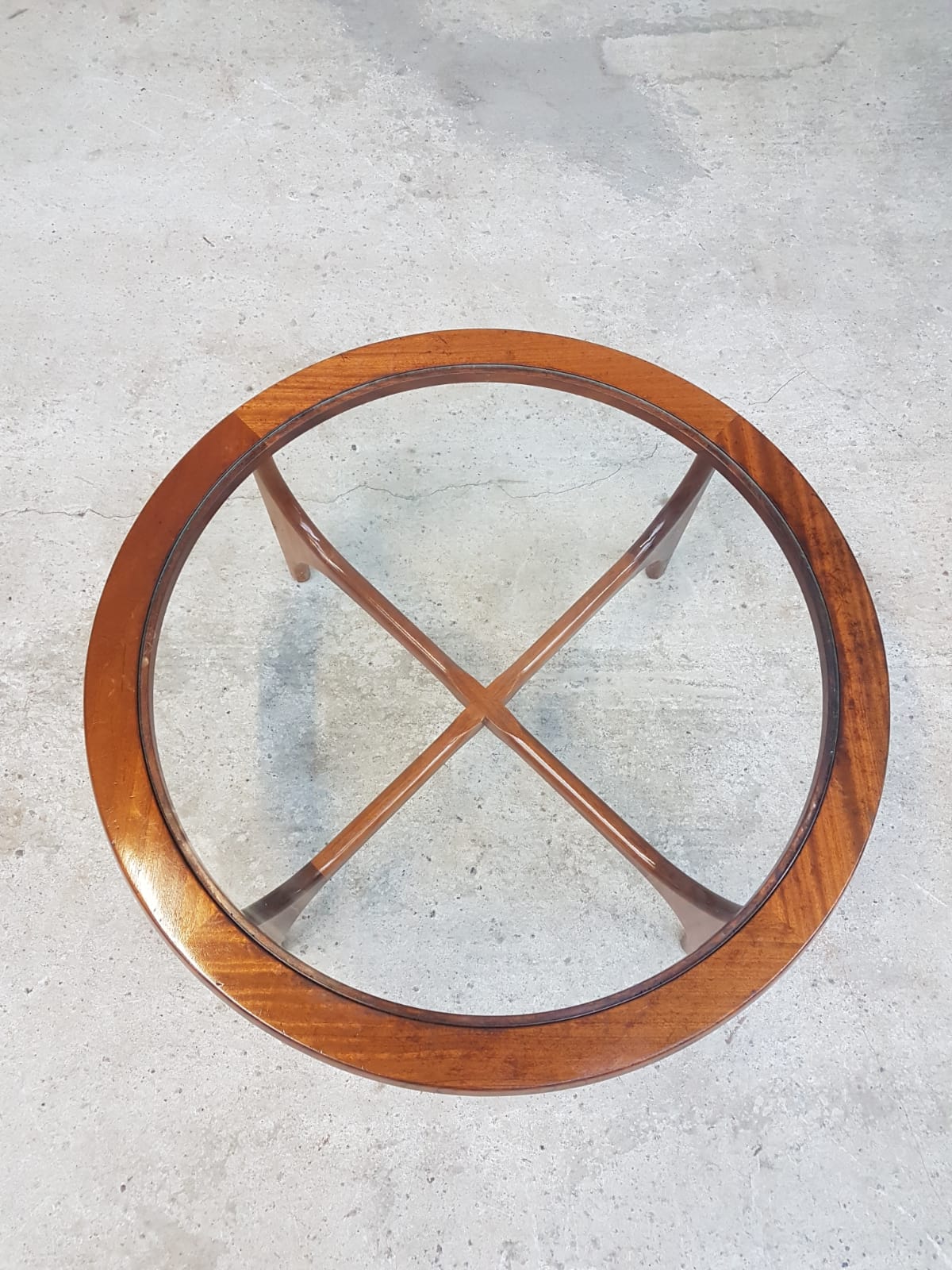 Table basse en verre du milieu du siècle par Stonehill