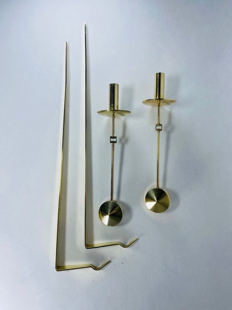 Pair of Wall Candle holder Skultuna Sweden 1970 Pierre Forsell 1607 vintage