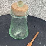 Olive or pickle jar in Biot bubble glass, hand-blown