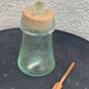 Olive or pickle jar in Biot bubble glass, hand-blown