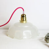 Suspension in white glass, vintage