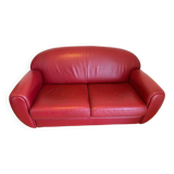 Red leather Sufren 2-seater sofa