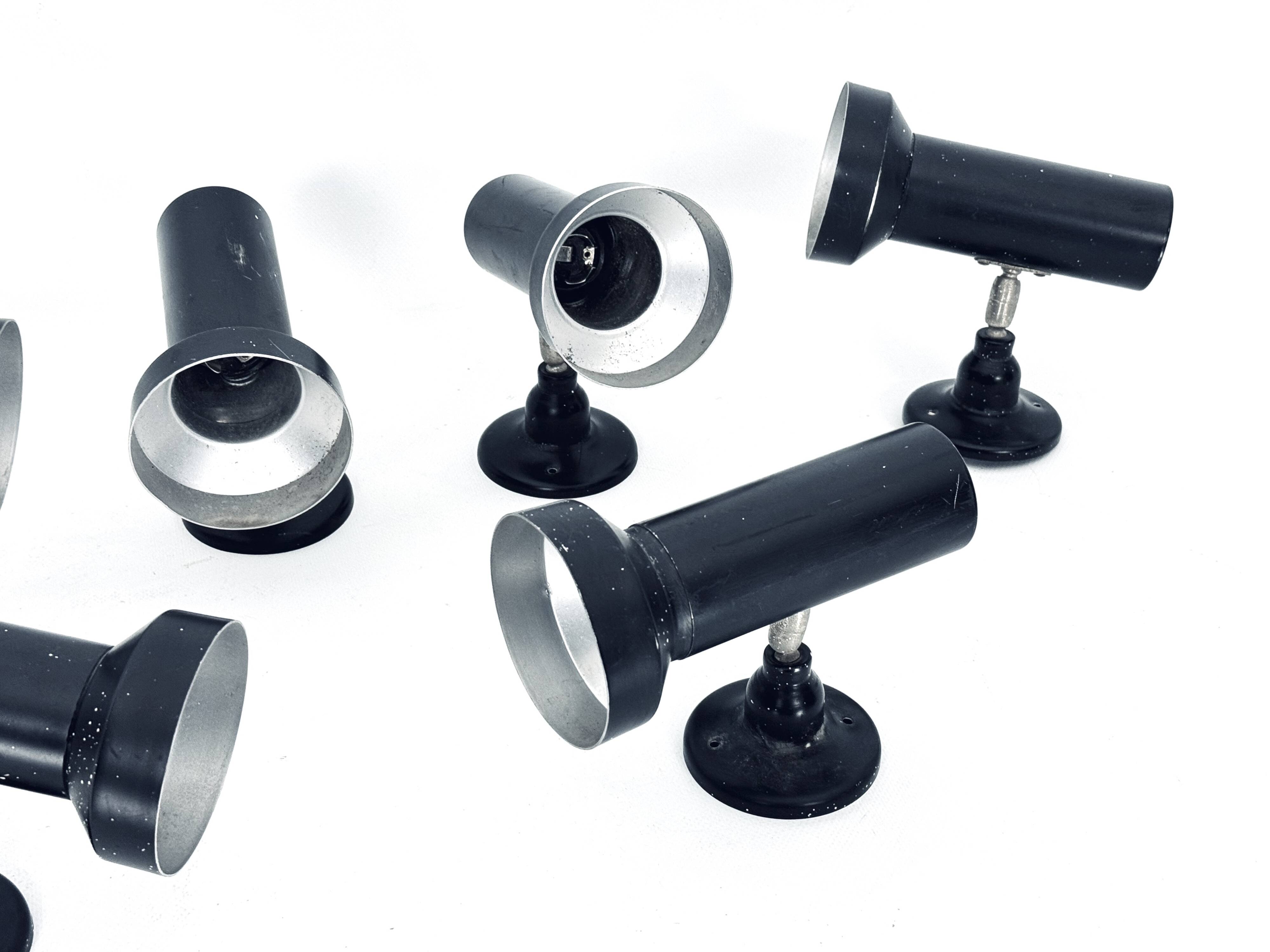 Mid-Century Set of Seven Italian spotlights from 60s