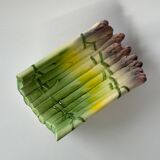 Ancien plat à asperges en barbotine