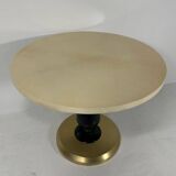 Italian Art Deco Coffee Table in Parchment, Black Lacquer and Brass