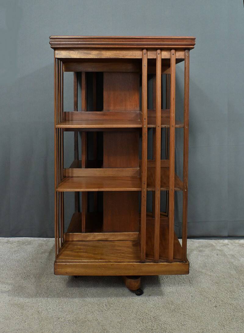 Large Revolving Mahogany Bookcase, England – Late 19th Century