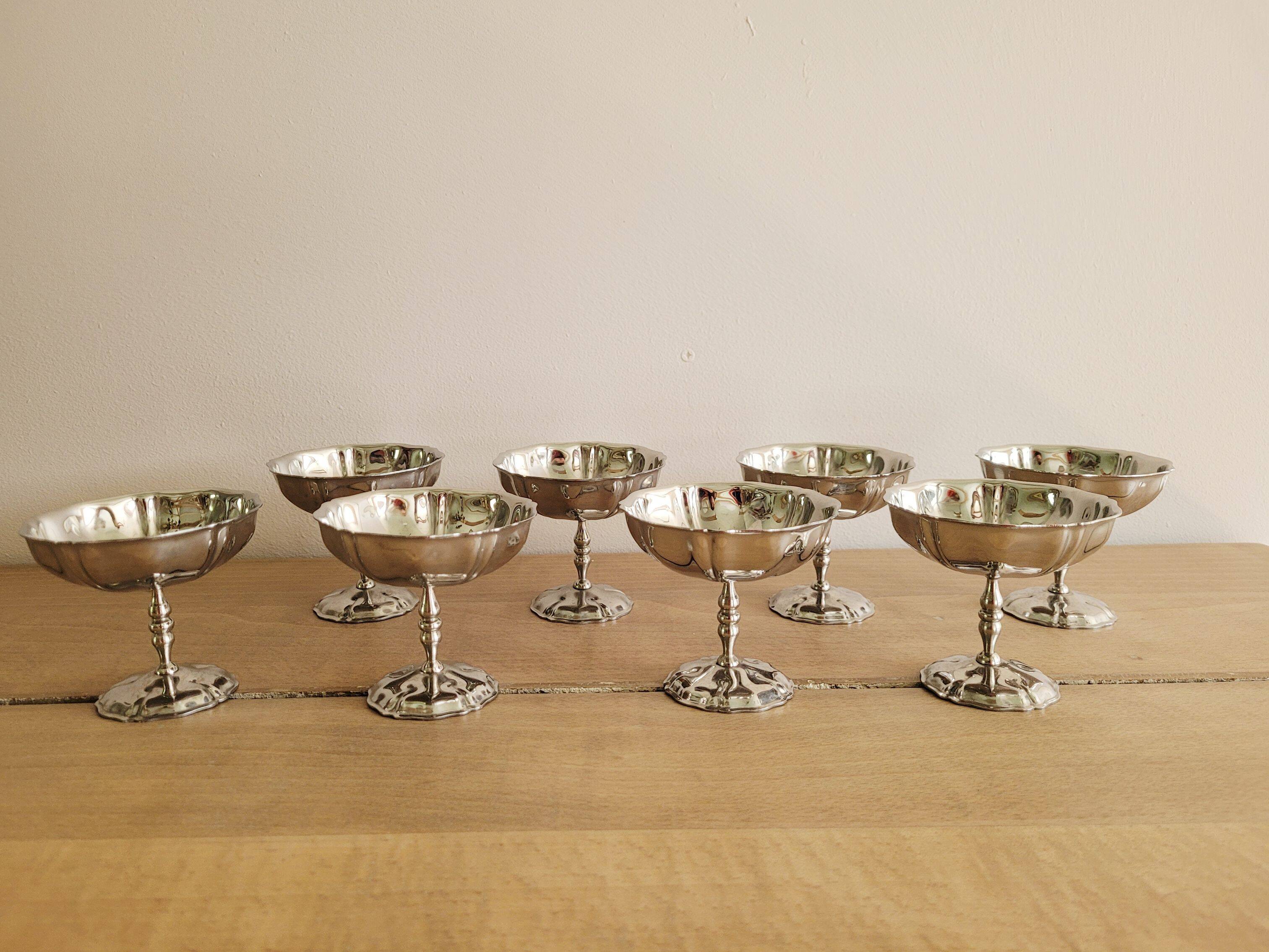 Vintage stainless steel flower bowls