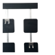 Large modernist wall coat rack in wood and metal, 1970s design.