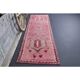 Vintage Turkish Oushak Handmade Wool Cotton Pink Runner Rug 90x312