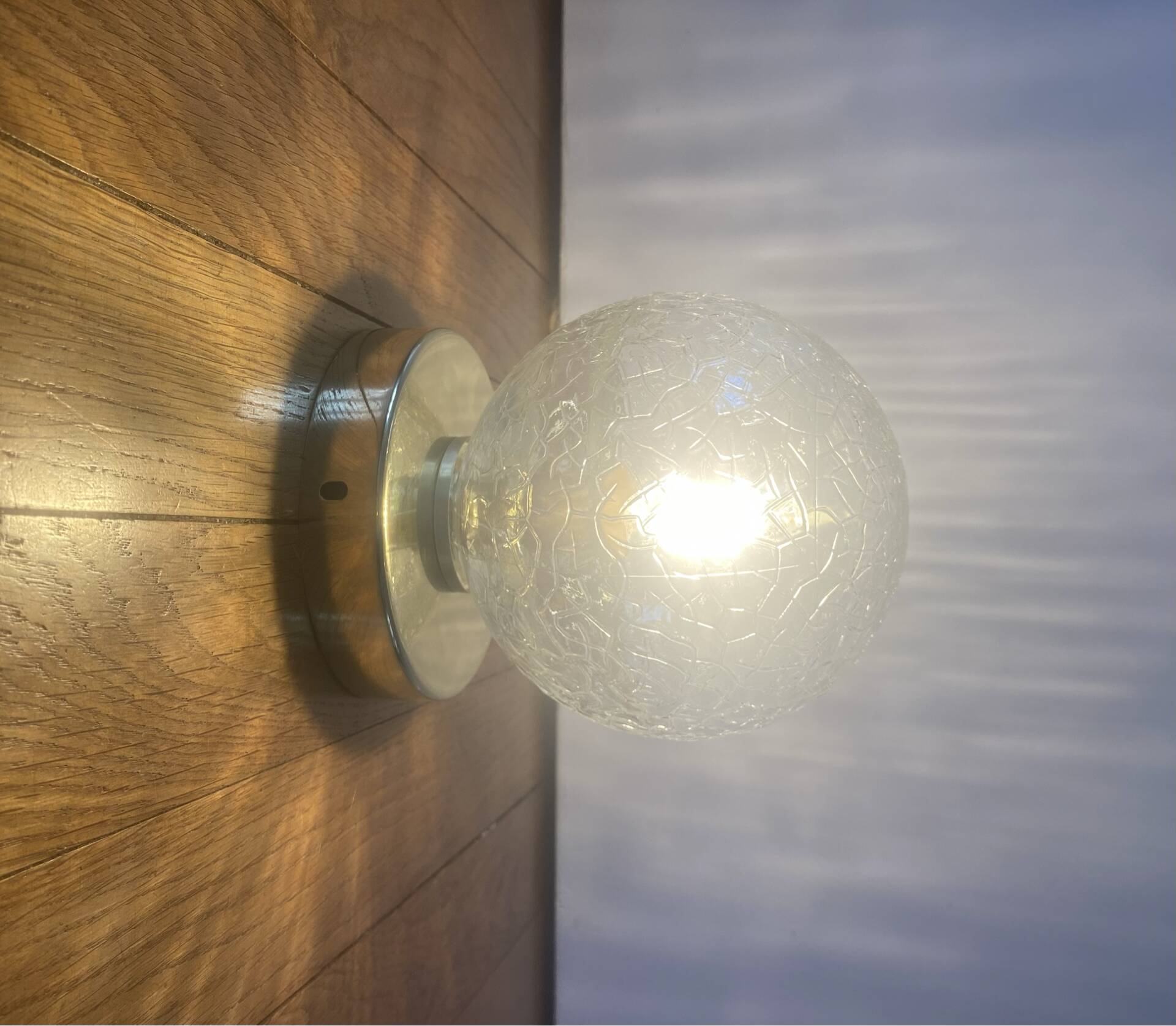 Applique ou plafonnier globe vintage en verre