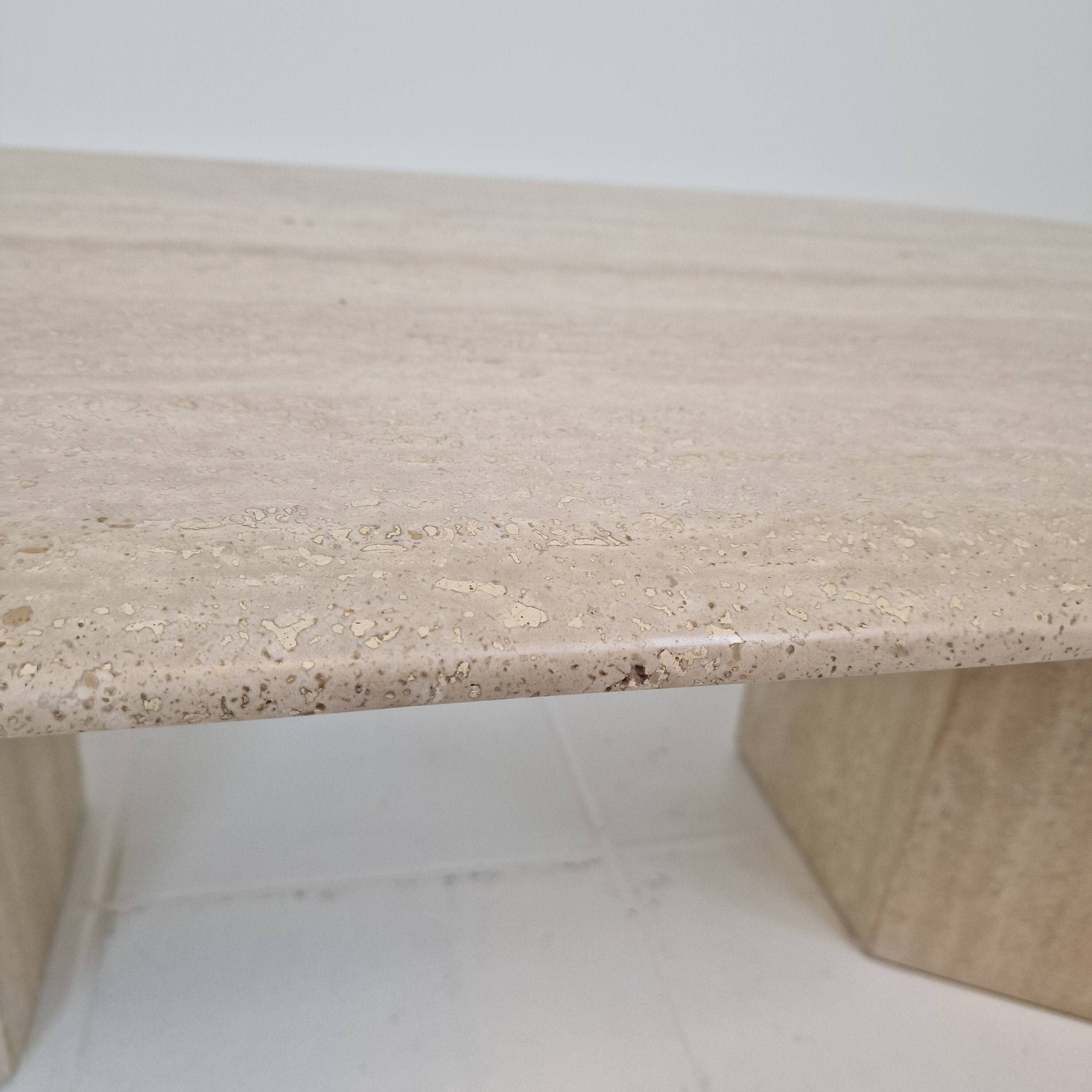 Travertine Coffee or Side Table, Italy 1980s