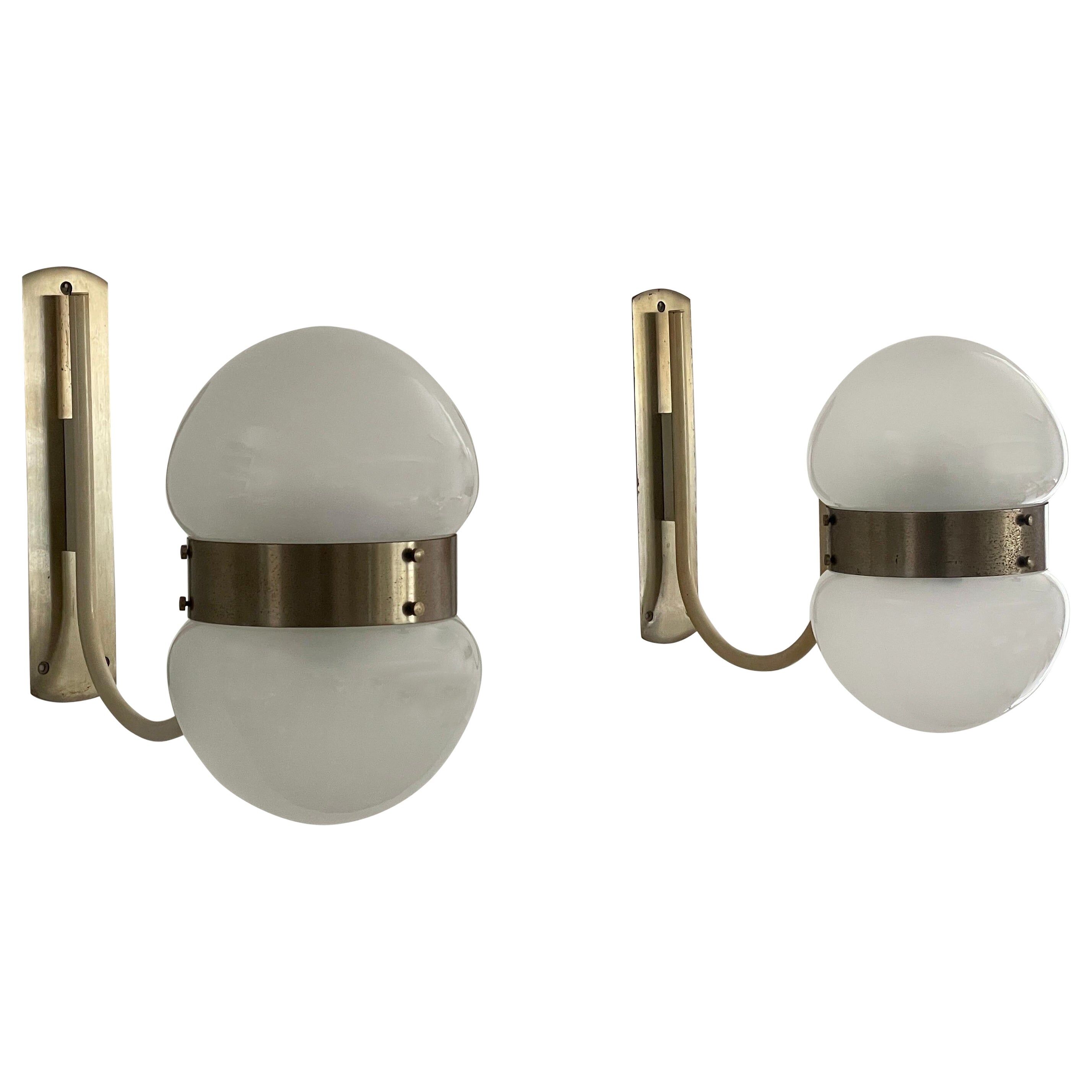 Pair of Cubosfera wall lights by Alessandro Mendini, Italy, 1960s.