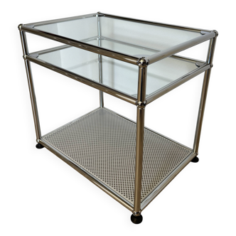 Table d’appoint USM Haller en verre et Gris Clair 2/2