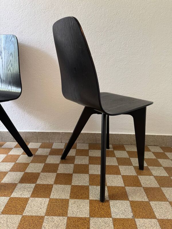 Chaises design années 90 bois courbé laqué (X2)