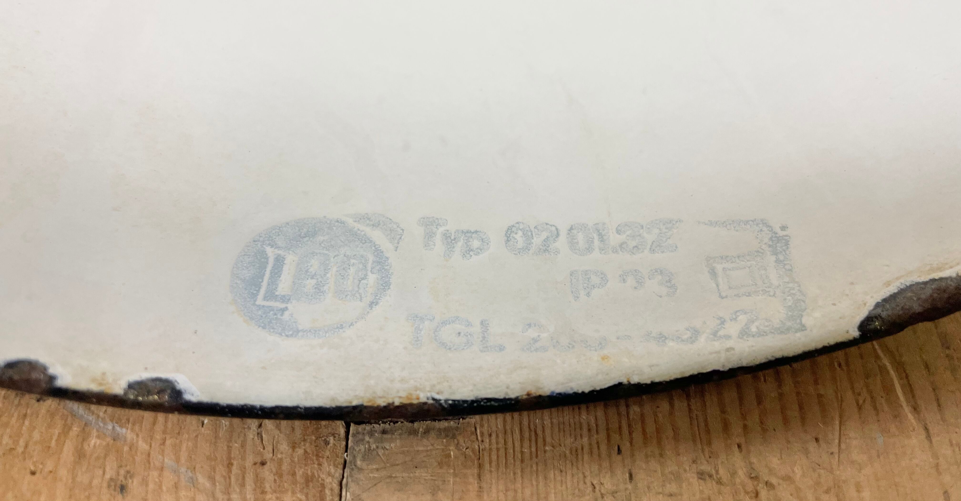 East German Enamel Factory Light By Lbd Veb Leuchtenbau Dresden, 1950s