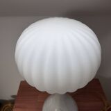 Lampe à poser en céramique fleurs globe plissé