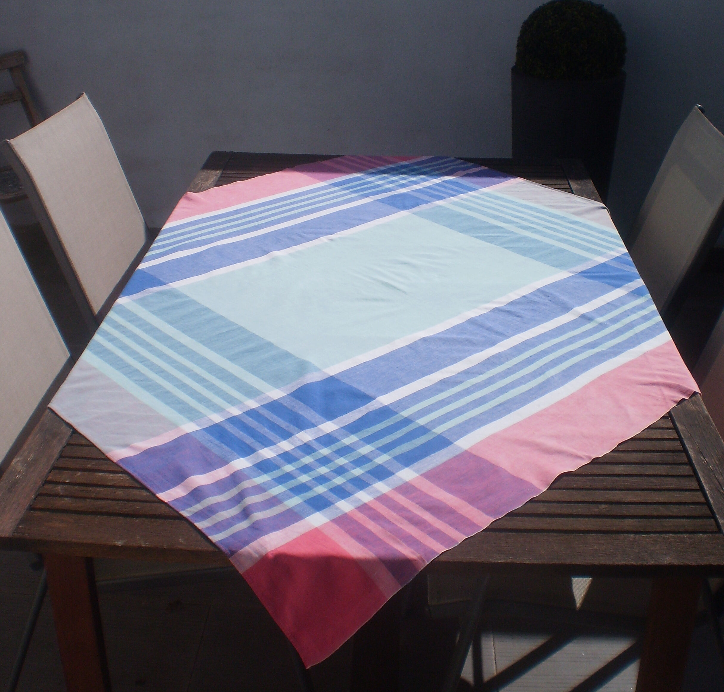 Vintage cotton square table cloth 60-70s