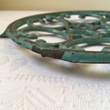 Dessous de plat en fonte vert doré