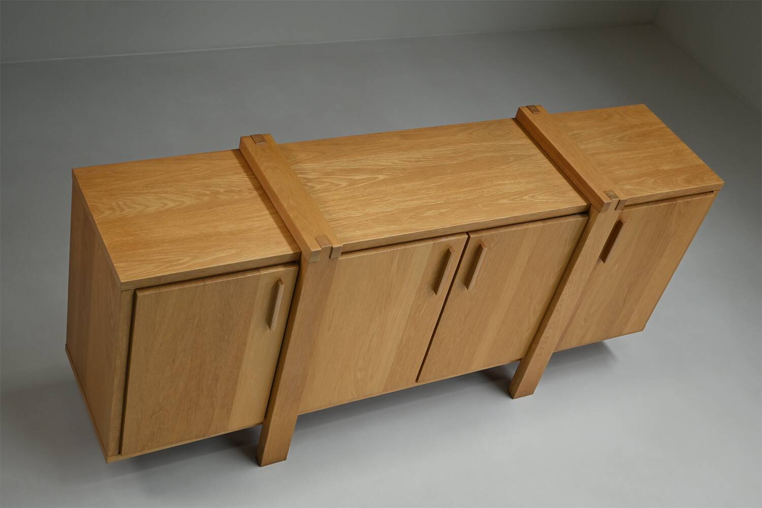 Brutalist oak sideboard, Belgium.