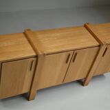 Brutalist oak sideboard, Belgium.