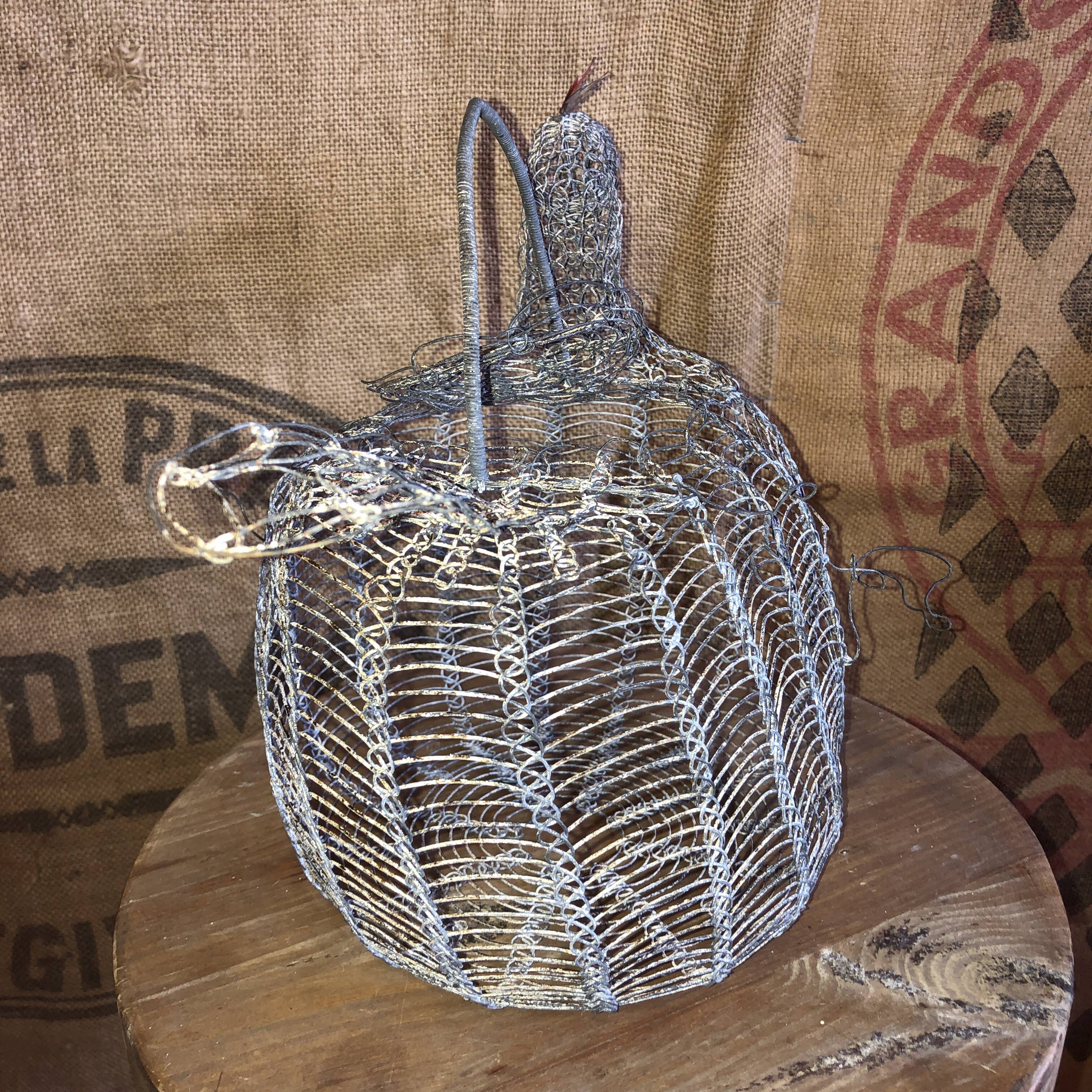 Old wire and mesh egg basket