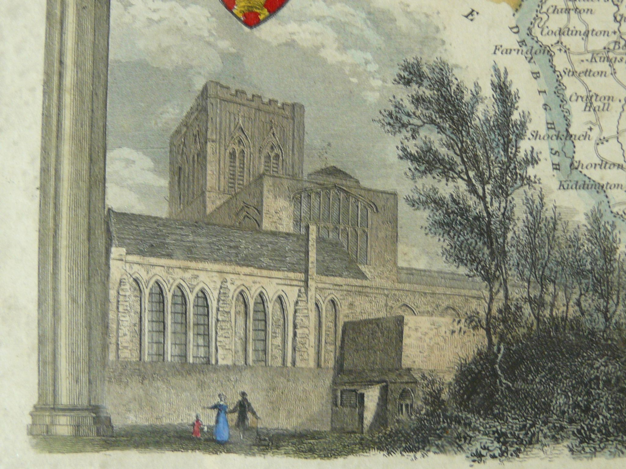 Old English engraving County Cheshire