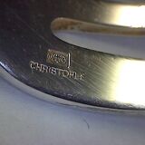 8 Christofle cake forks in silver metal model "Aria"