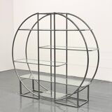 Bauhaus ronde en tubulaire chromé et verre