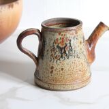 Vintage stoneware pottery, glazed ceramic jug by Jean Pierre Prudhomme.