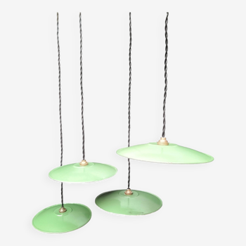 Enameled sheet metal pendant lights