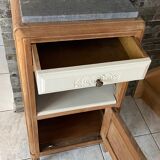 Art Deco bedside, grey marble