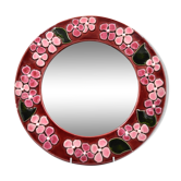 Ceramic mural mirror with floral motif by Mithé Espelt, 1960s