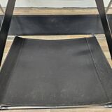 70s armchair in chromed tubular and black leather