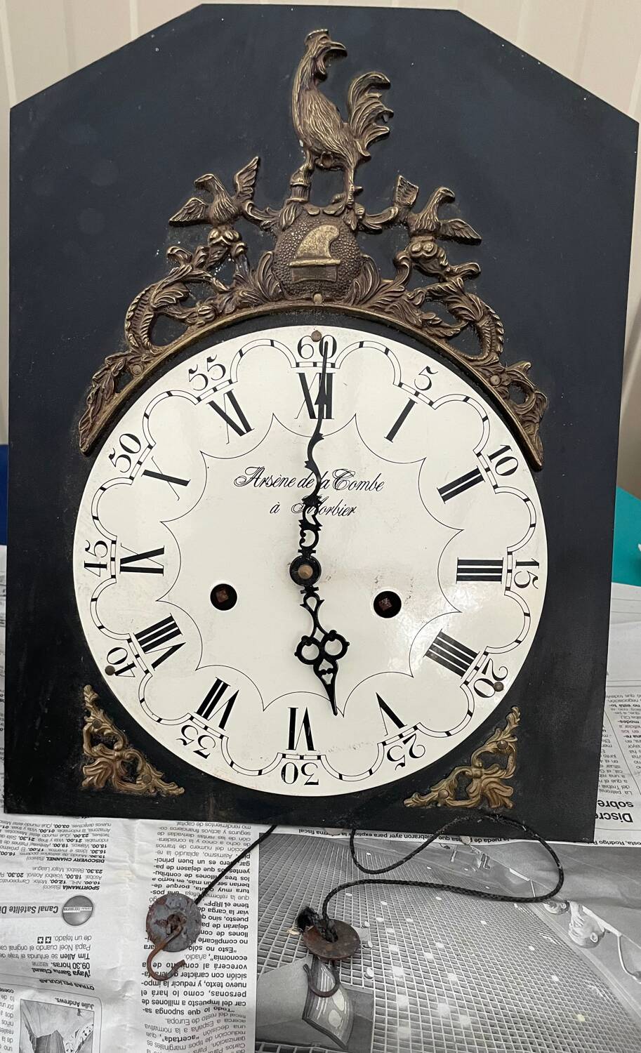 Horloge comtoise coq morbier