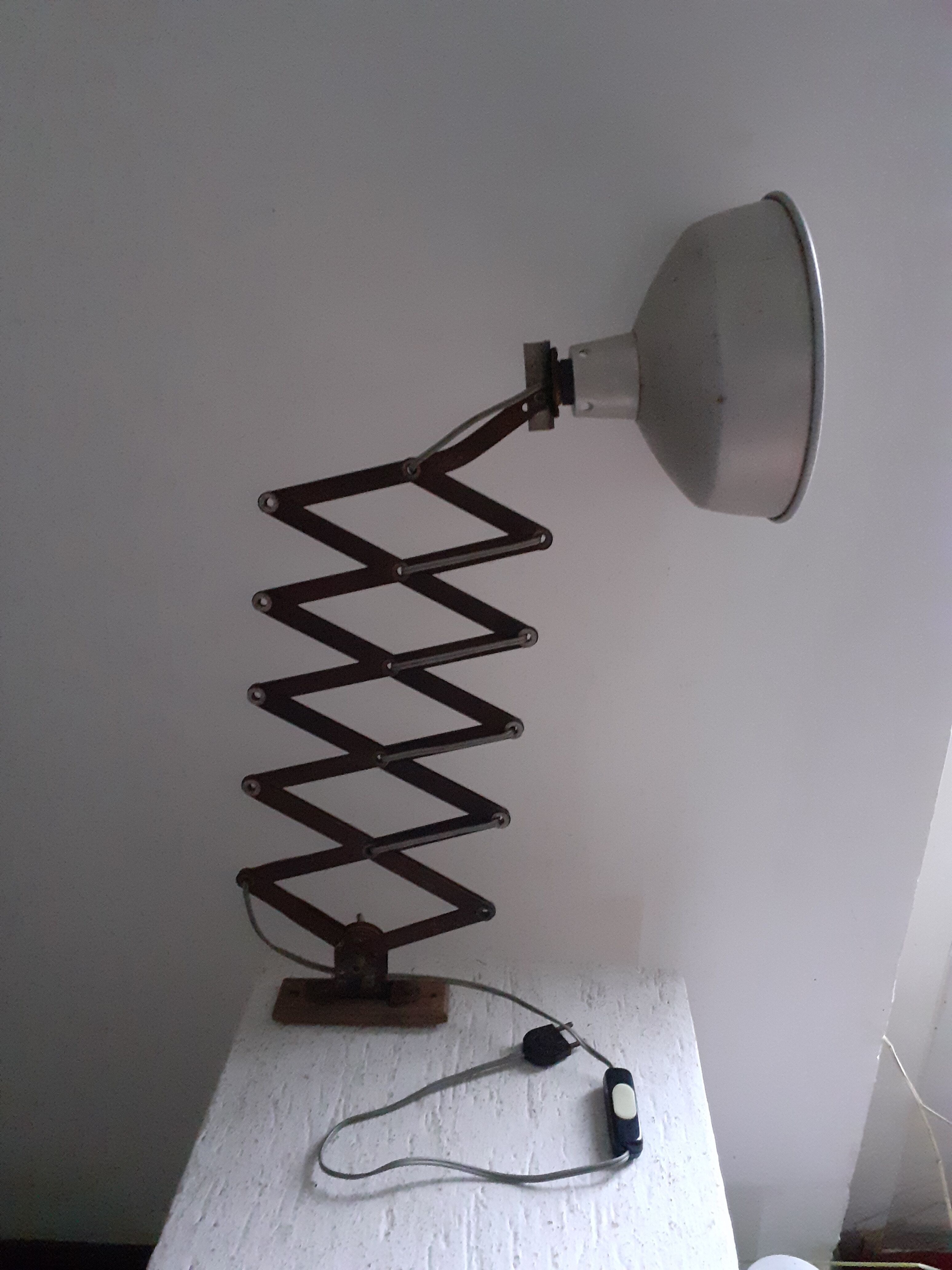 Wall lamp accordion Mazda industrial design 50's