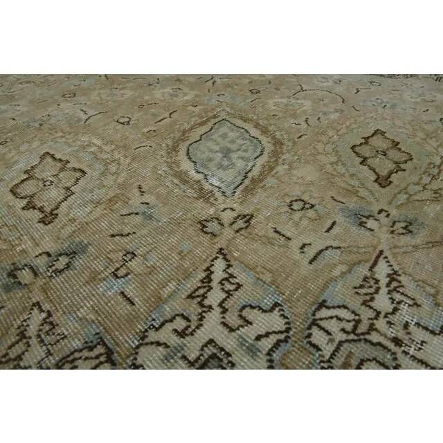 1970s Vintage Persian Handknotted Wool Brown Oversize Area Rug 288x385