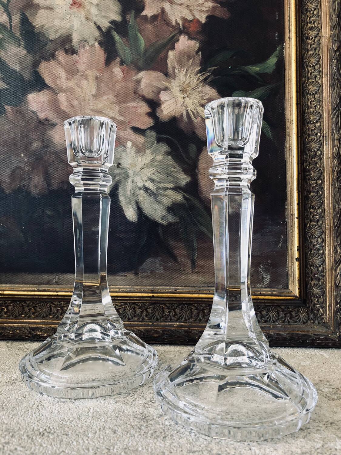 Pair of Italian Crystal Candlesticks 1970
