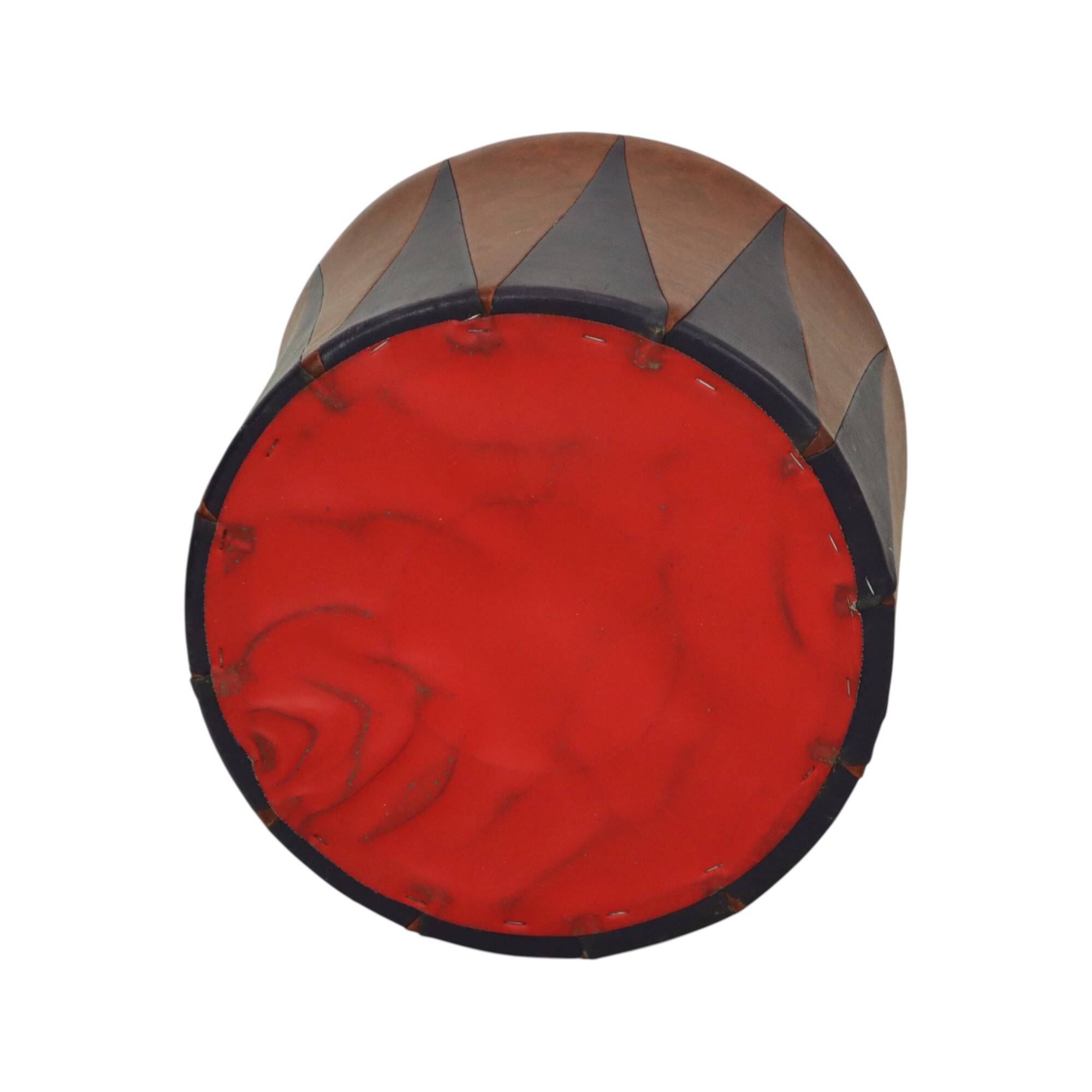 Round Vintage Pouf Purple Bordeaux Two-tone Skai Sixties