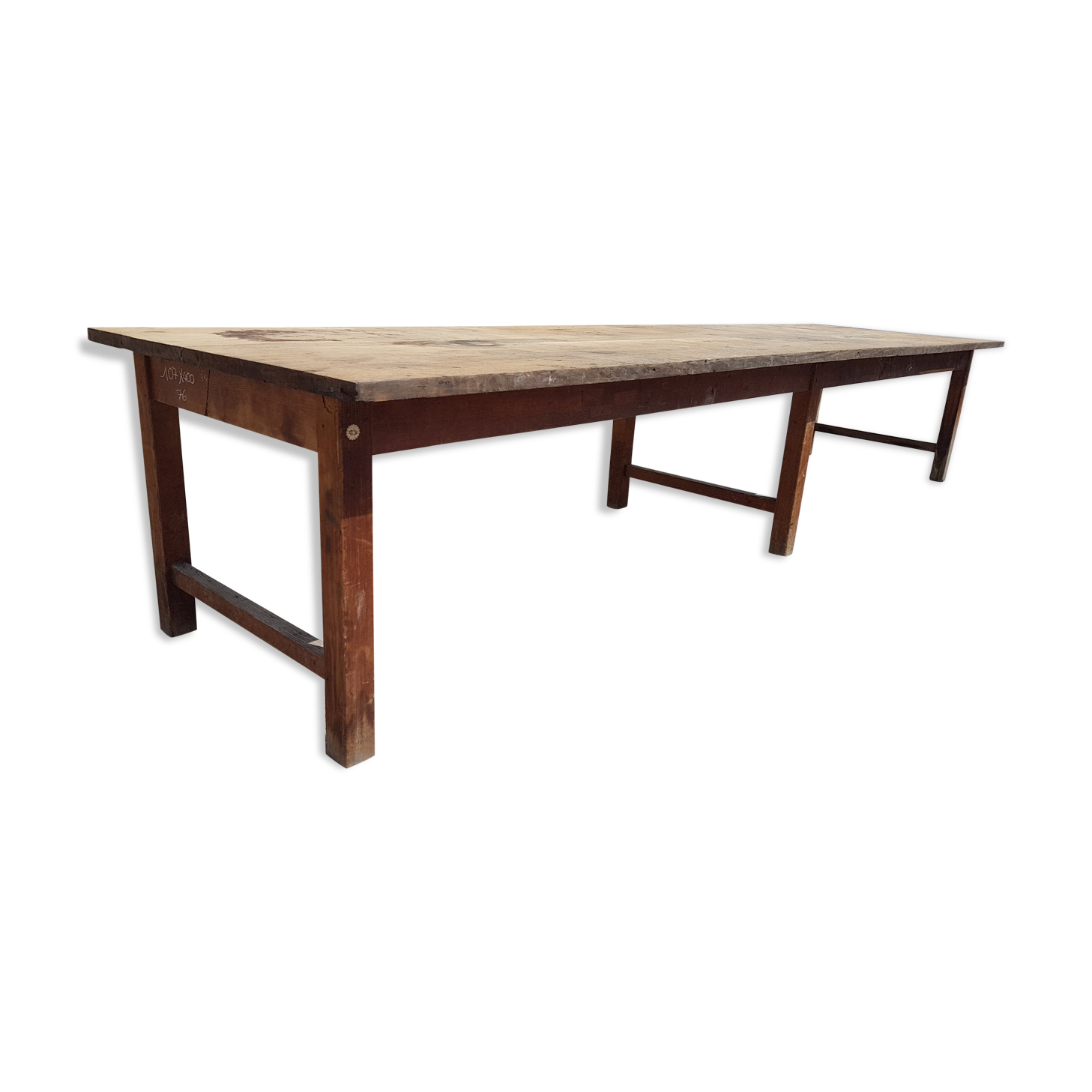 Large table 4 meters old silky Lyon old trade workshop