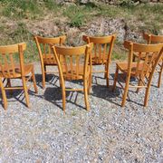 6 bistro chairs, light colour