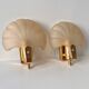 Vintage glass shell wall sconces, Art Nouveau style lamps.