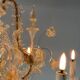 Venetian rezzonico chandelier in golden murano glass, 6 arms of light circa 1930