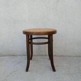 Curved wood cane bistro stool