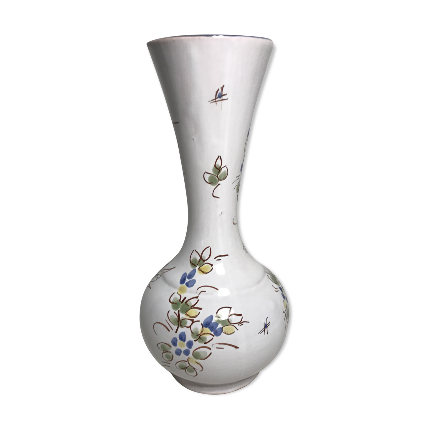 Former Moustiers white painted ceramic vase
